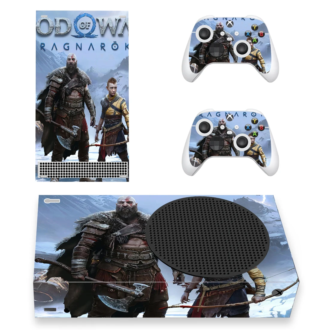 God of War Style Xbox Series S Skin Sticker for Console & 2 Controllers Decal Vinyl Protective Skins Design Style 1