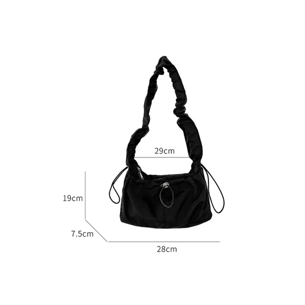 Bolso de hombro plisado para mujer, cartera informal de diseñador a la moda, Color sólido, sencillo, 2024