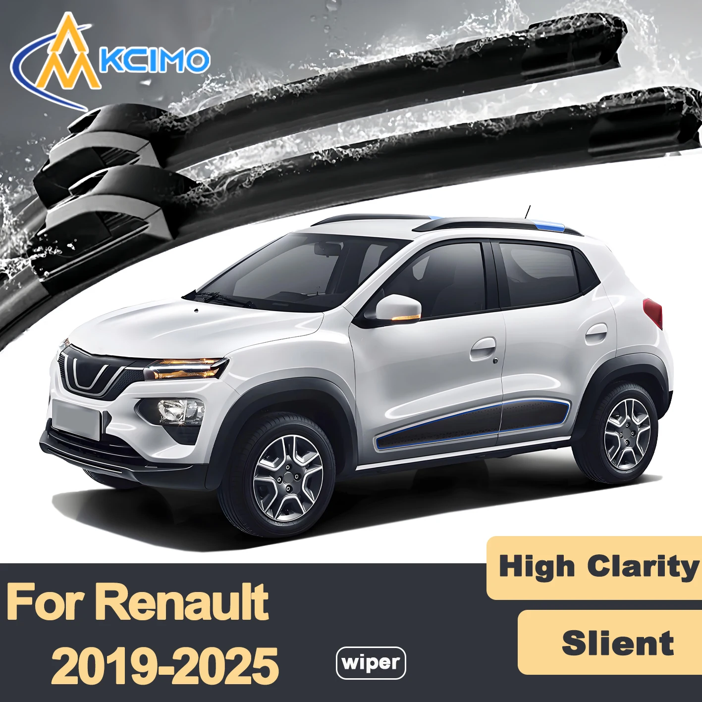 

Premium Rubber Durable Silent Windshield Wiper Blades 2pcs for Renault City K-ZE 2019-2025 Kwid E-Tech Electric