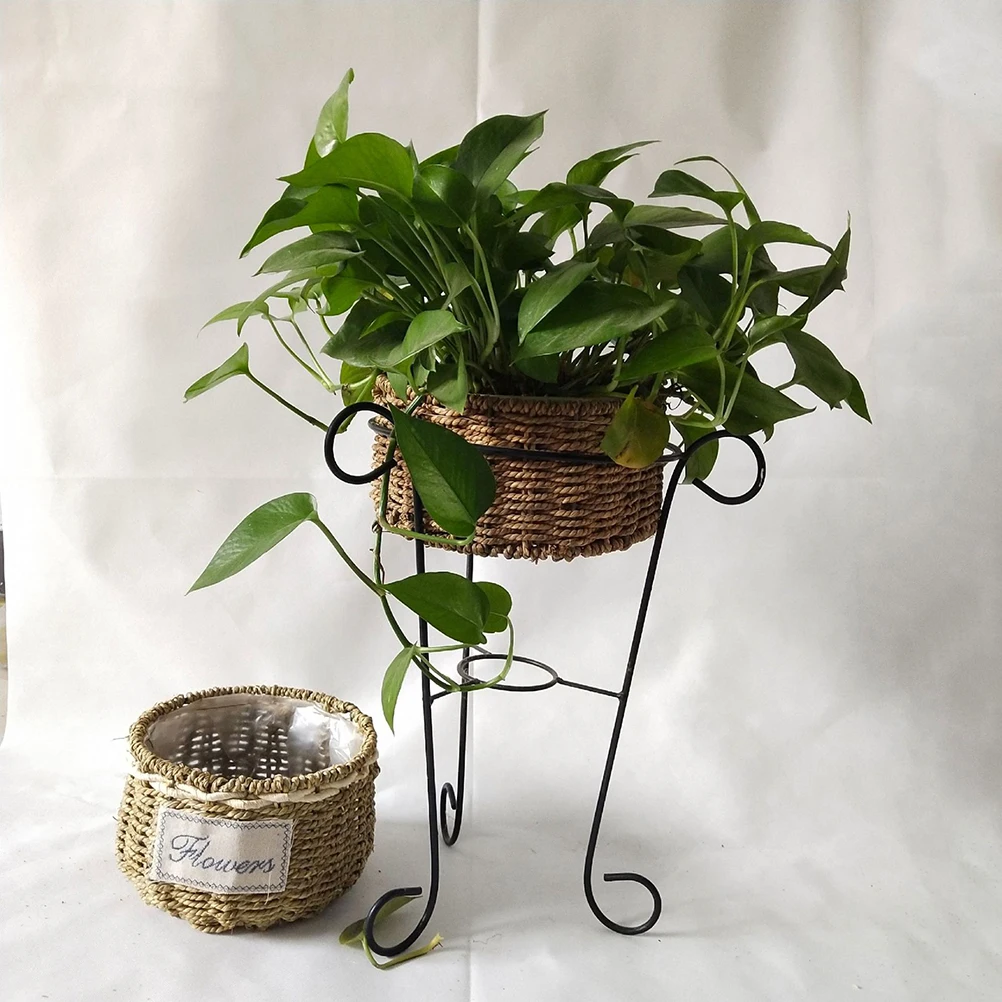

Functional Straw Woven Flower Pot Enduring Creative Decoration S
