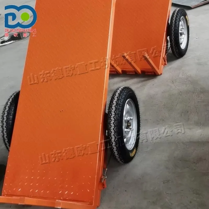 Electric Wheelbarrow & Hand Truck for Construction Sites, Large-Wheel Flatbed Platform Cart, Heavy-Duty Material Transporter