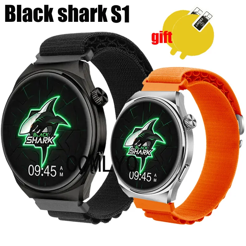 3in1 Band For Black Shark S1 Smart watch Strap Nylon Soft Bracelet Bands Belt Screen Protector film