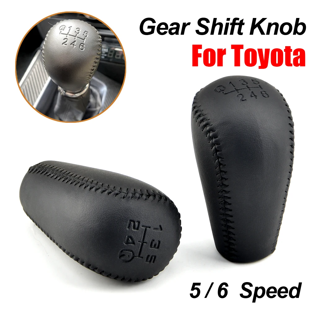 5/6 Speed Manual Leather Gear Shift Knob Head For Toyota Prado LC120 Land Cruiser 4Runner Hilux Surf Car Styling Accessories