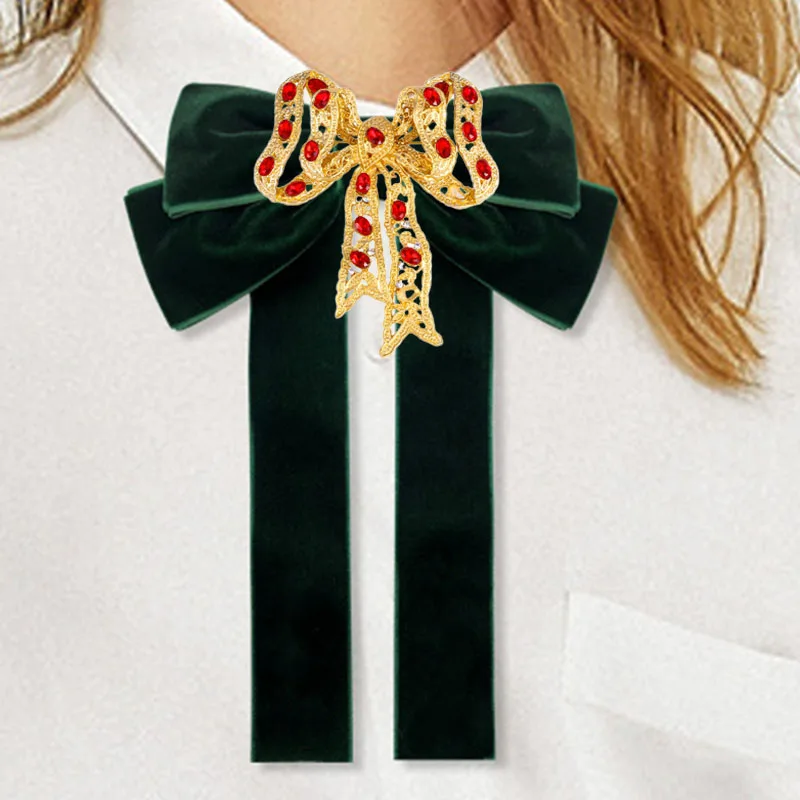 

Оригинальные галстуки-бабочки ручной работы, бархатная лента, роскошные банты со стразами, винтажный студенческий стиль, женская рубашка в стиле Лолиты, воротник с цветком