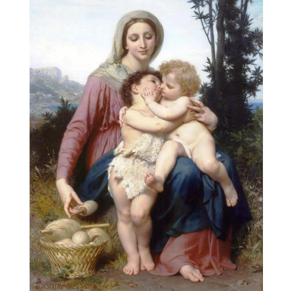 William-Adolphe Bouguereau paintings,Holy family,Hand painted famous painting reproduction,Neoclassicism style figure painting