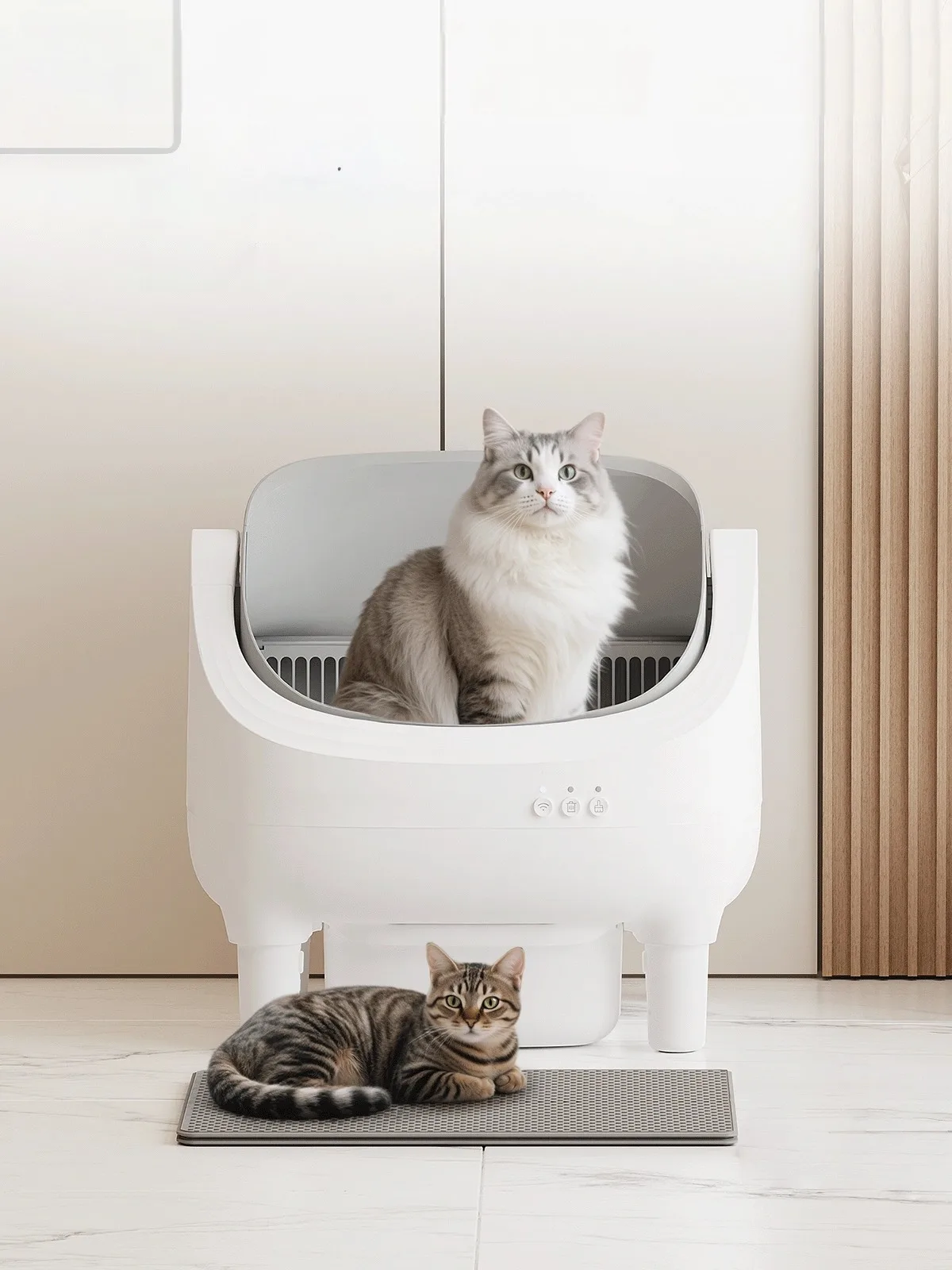 Devoko Selbstreinigende Katzentoilette mit Geruchskontrolle und geräuscharmem geeignet für mehrere automatische Katzentoilette
