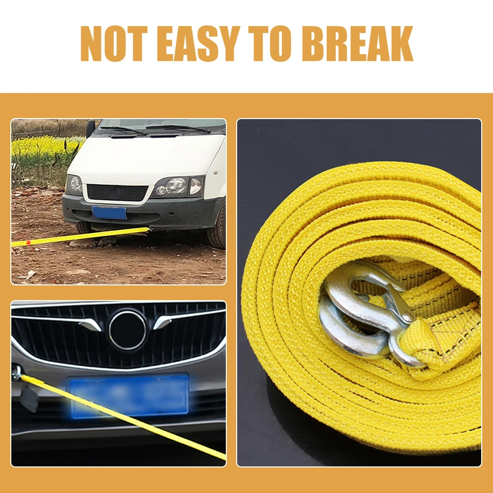 

Trailer Belt Solid Metal Hook Traction Rope Trucks Heavy Duty Vehicle Tow Strap