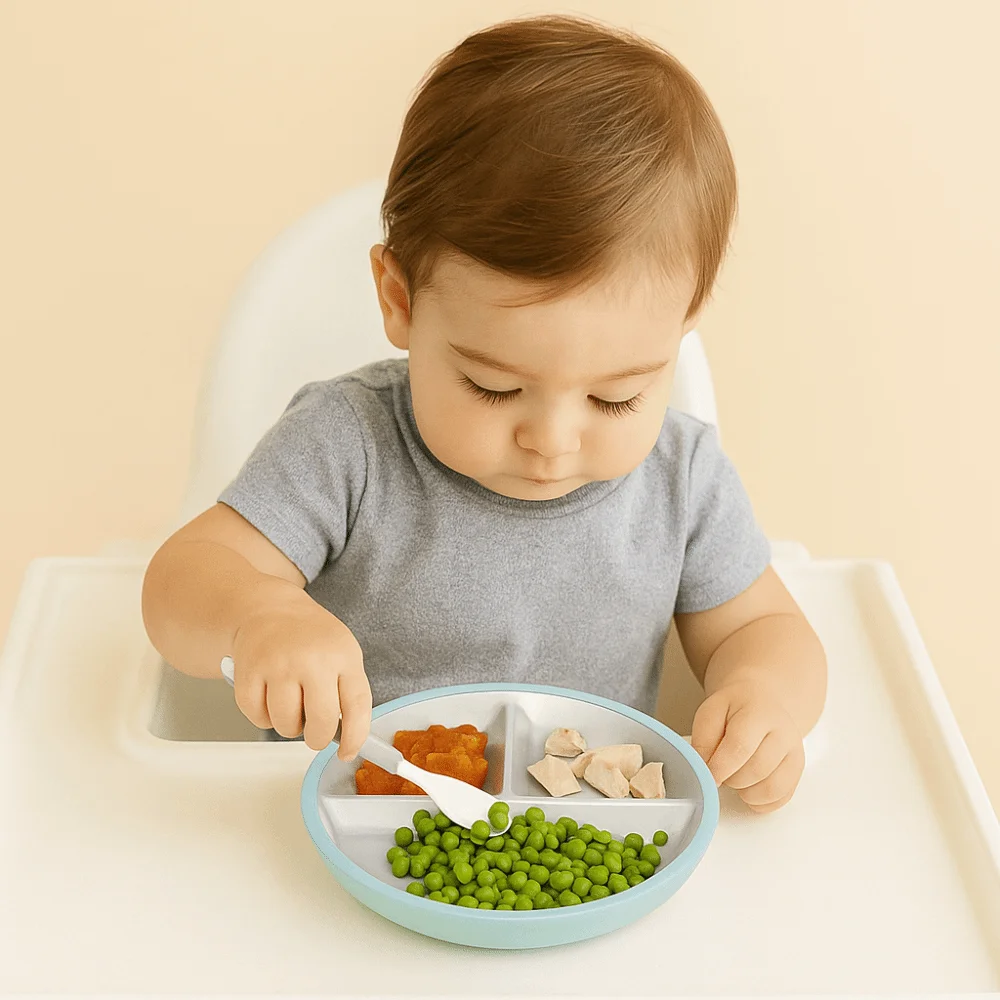 

Divided Design Silicone Suction Cup Kids Plates Detachable BPA Free Baby Sucker Dining Plate Heat-Resistant Non-Slip
