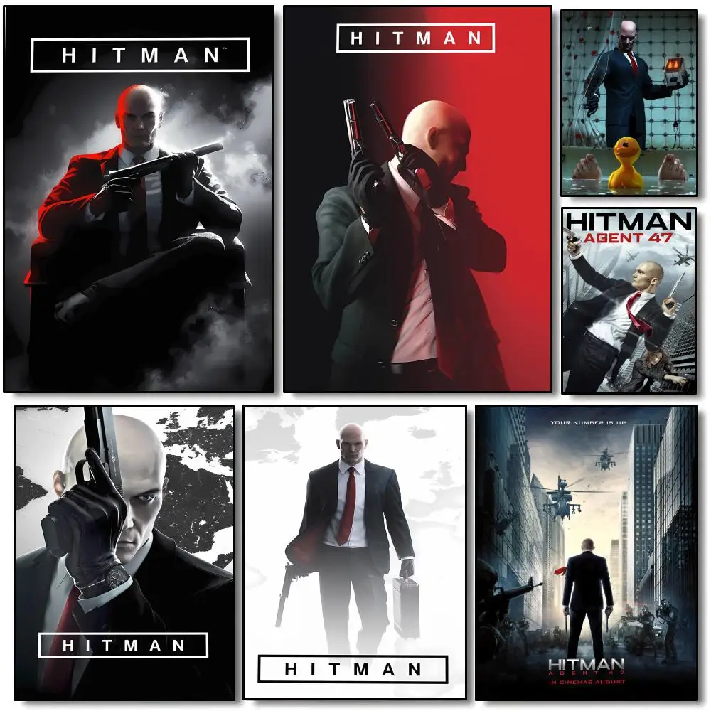 Game H-Hitman Agent 47 Poster Modern Minimalist Wall Art Prints for Bedroom Living Room Room Decor Aesthetic Gift