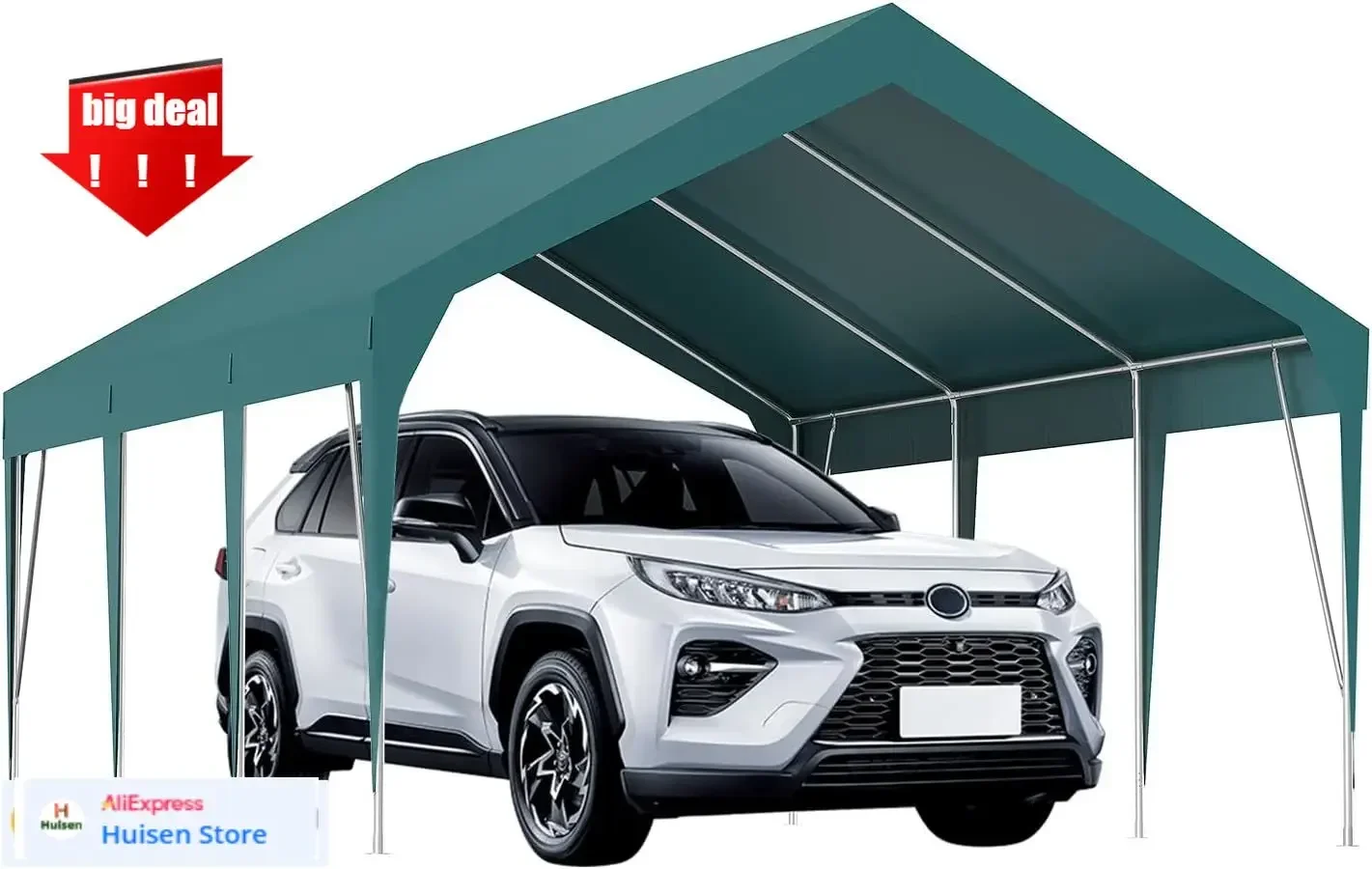 

Прочный сверхмощный карпорт 13X20 футов, водонепроницаемая и УФ-защита, питьевой уличный навес для автомобиля, автомобильная палатка, гараж для лодок, трактор