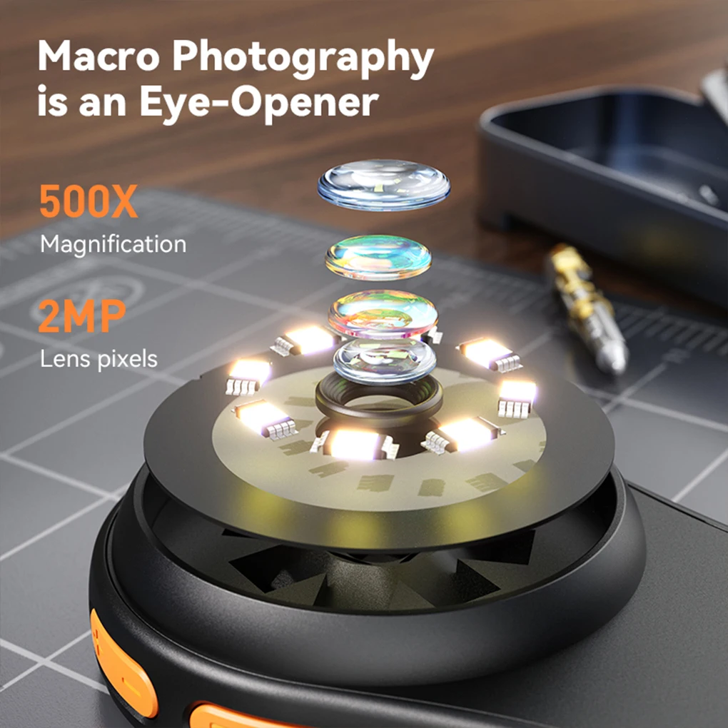 Lupa de microscopio Digital de mano con aumento de 500X, lupa con luz para electrónica, monedas, joyería, reparación de relojes