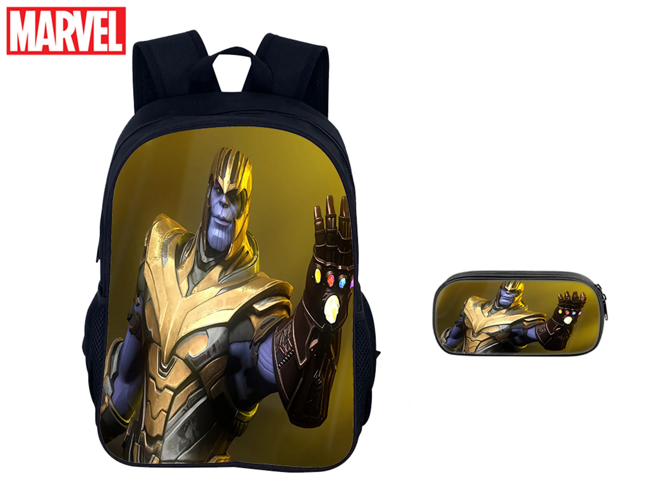 

Student Thanos Lightweight Knapsack 2 in 1 Set-Large Backpack with Pencil Case for Unisex Children