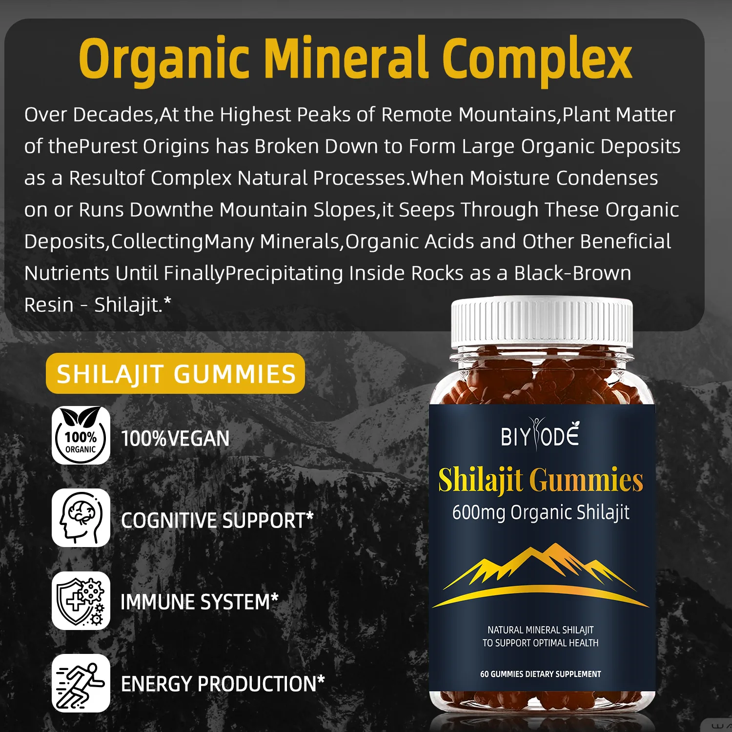 Shilajit gummies regulate hormones and immune system naturally increasing men's size enhancing human immunity health food