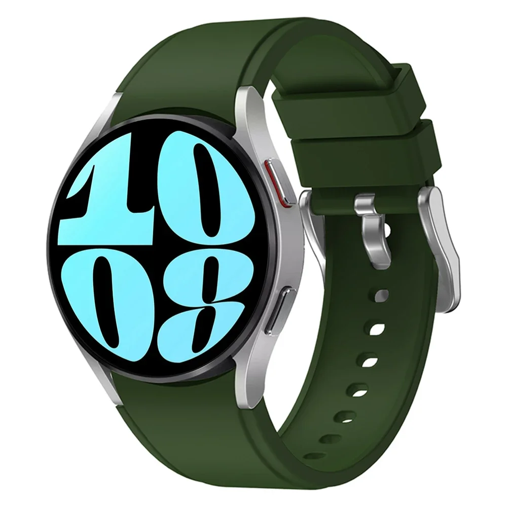 삼성 갤럭시 7/6/5/4용 실리콘 스트랩 40mm 44mm 5Pro 45mm 조절 가능한 스포츠 팔찌 갤럭시 워치 4-6 클래식 46/42mm 47/43mm