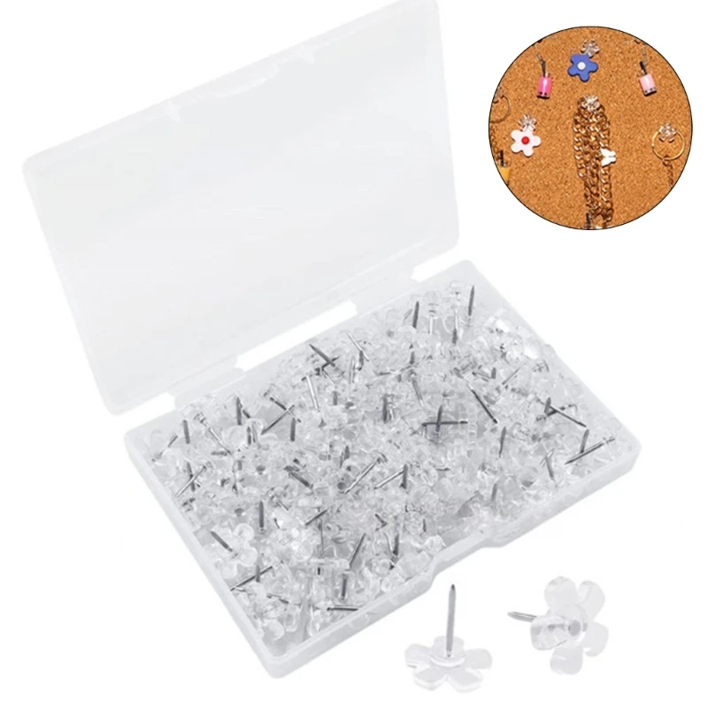 

100Pieces Flowers Sewing Pins Straight Pins for Fabric Clothing DIY Sewing Crafts, Pushpins Map Pins for Cork Board H8WD