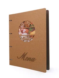 32x25cm For A4 Display Menu Book With 8 Sheets Plastic Bags & 4 Rings