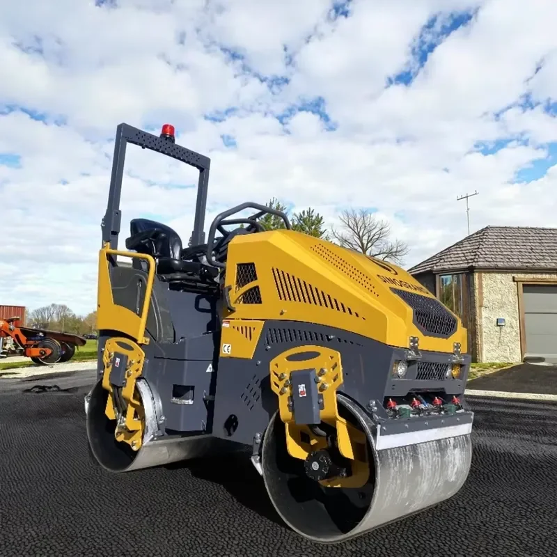 Hot Sale CE EPA V Double Drum Ride 1000kg-3000kg Road Roller Hydraulic Asphalt Concrete Trench Compactor Kubota Vibratory