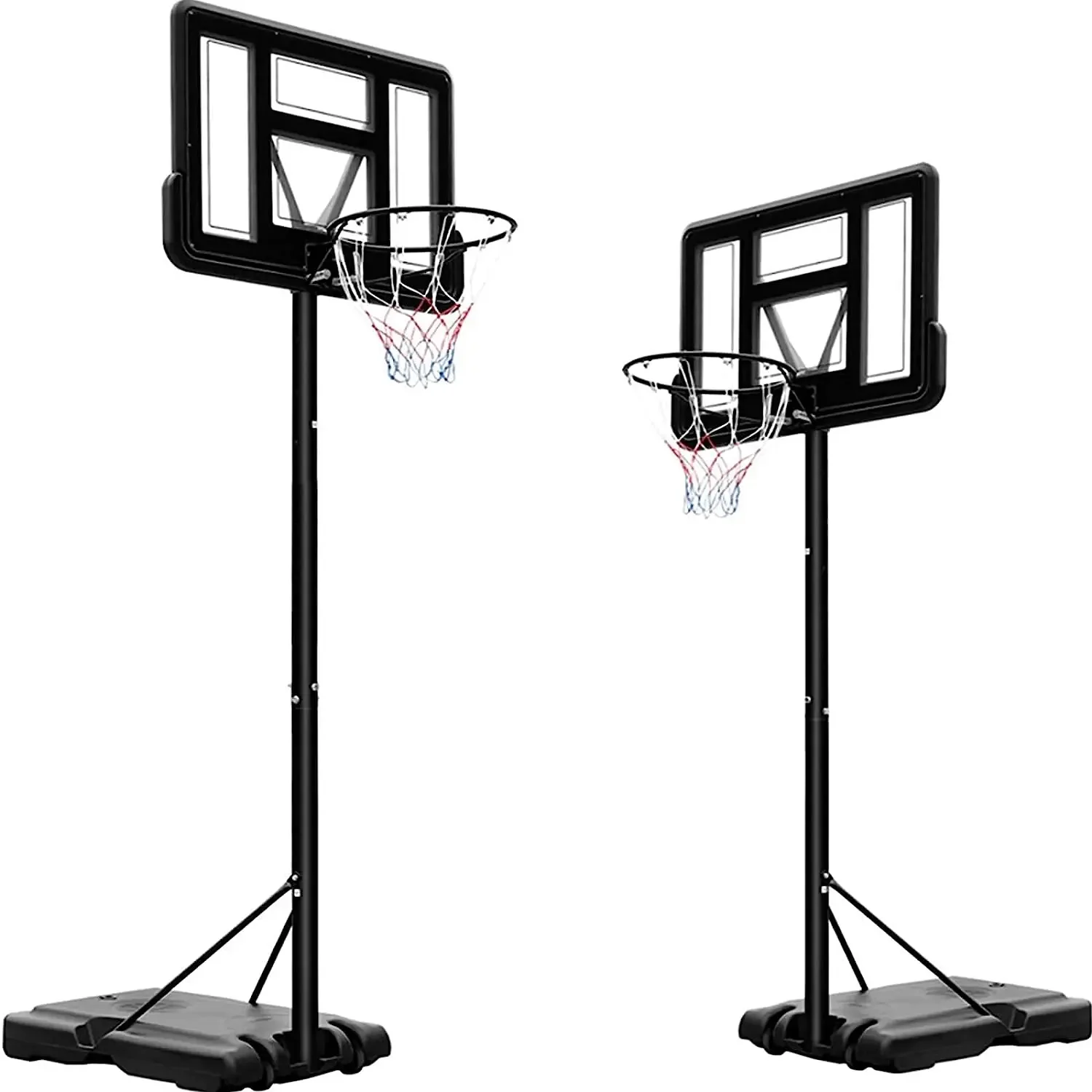 Basketball Hoop with Wheels Height Adjustable 305cm Fit Base Filled with Water and Sand For Kids and Adults Outdoor Indoor Use