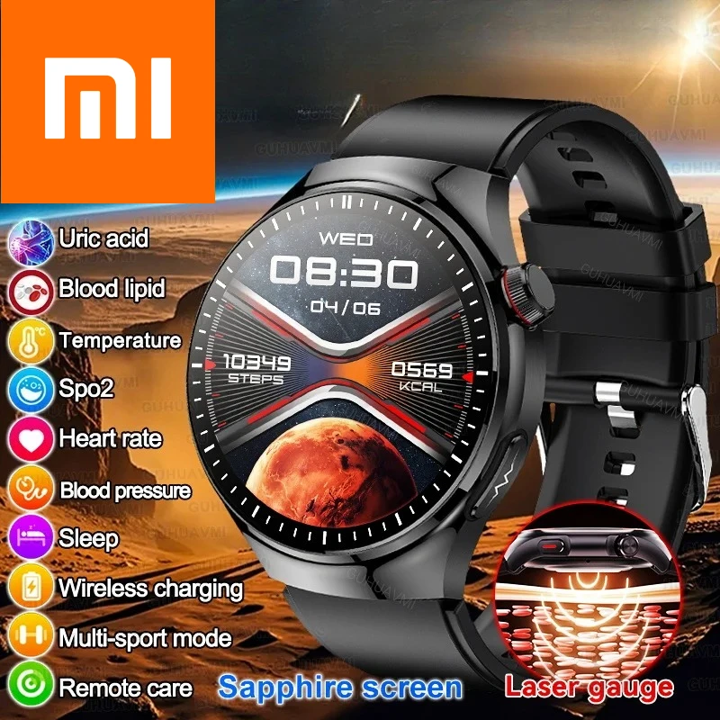 

XIAOMI 2025 новые умные часы с точным липидом в крови и мочевой кислотой для мужчин и женщин, ЭКГ + PPG, кровяное давление, Bluetooth-вызов, умные часы для здоровья