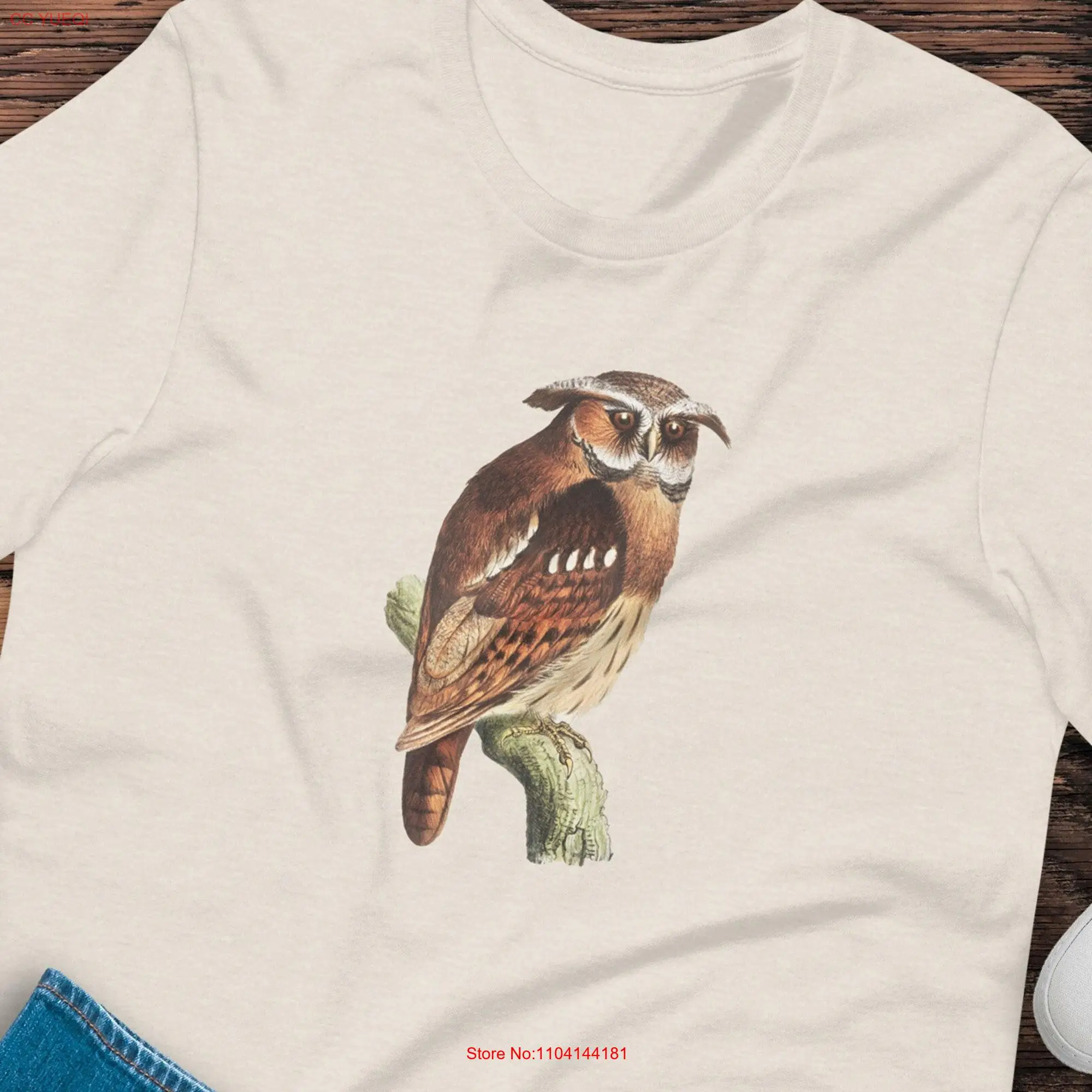 Sad Owl T Shirt Great Horned Wise Cute Birdwatching Bird Nature Lover Camping Wildlife long or short sleeves