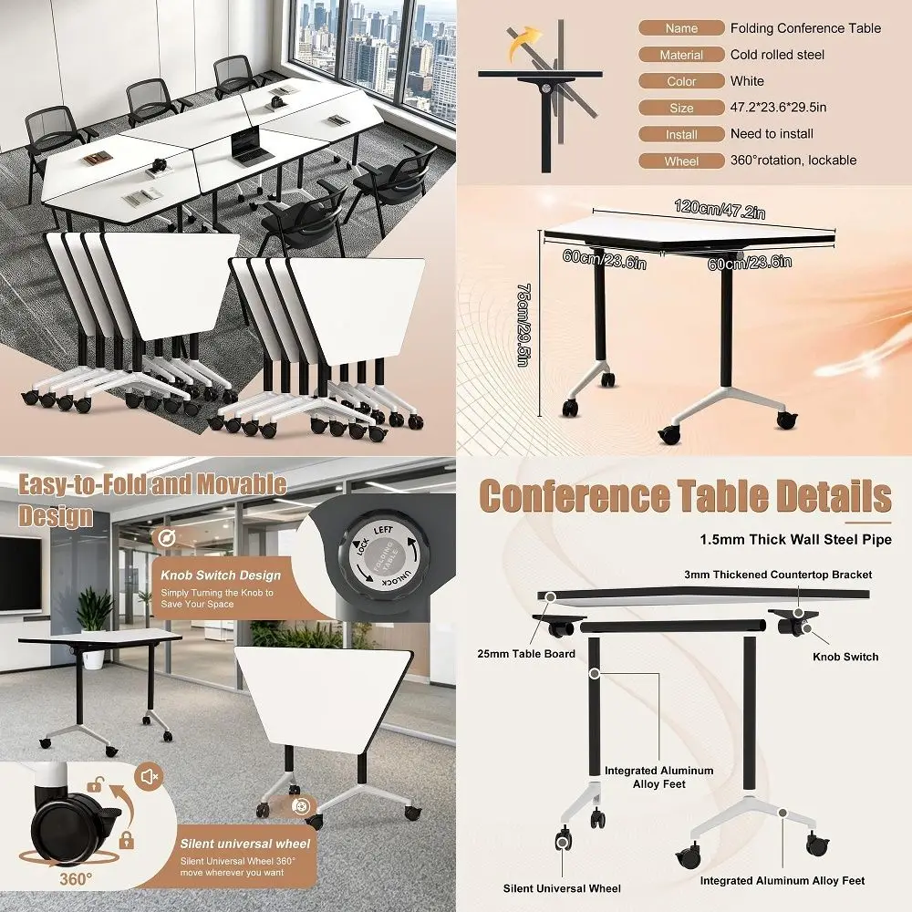 

6.5ft Conference Room Table, 78.74 W x 27.56 D Large Office Meeting Table, Modern Seminar Desk for Boardroom 1, Black