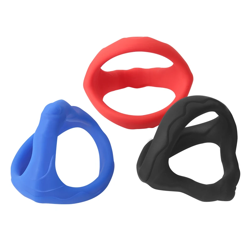 Reusable Silicone Penis Cock Ring Men Delay Ejaculation Scrotum Semen Lock Rings Lock Sperm Trainer Erection For Adult Sex Toys