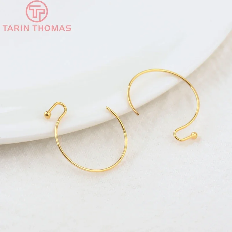 

(2110)20PCS 15.5x19MM 24K Gold Color Plated Round Earring Hook High Quantity Jewerly Making Diy Jewelry Findings Accessories