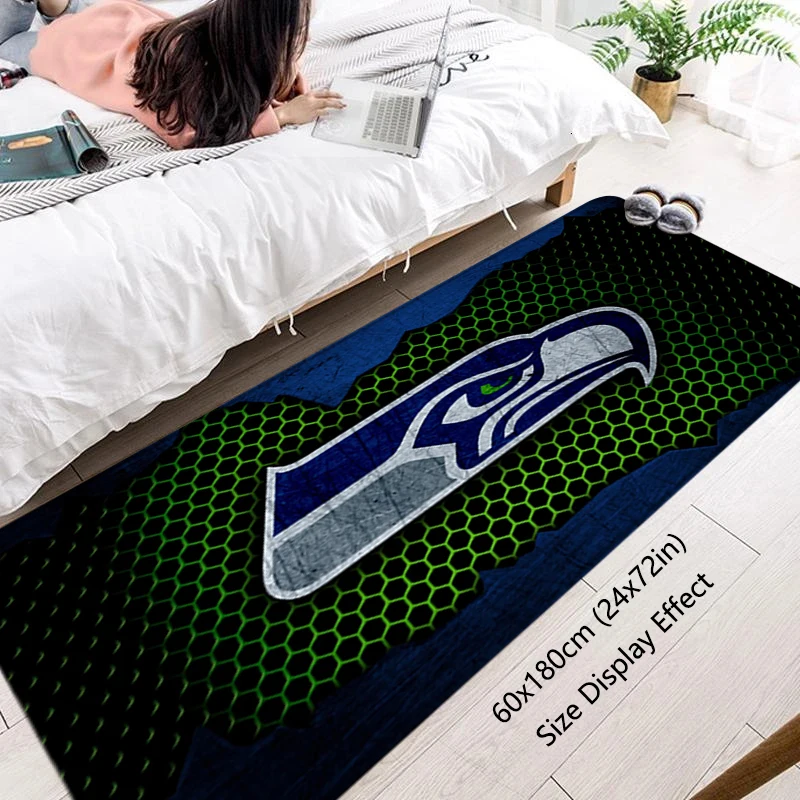 Living Room Rugby Rugs Foot Carpets Entrance Doormat Prayer Rug Floor Mats Anti Slip Kitchen Seattle Seahawks Mat Home Hallway