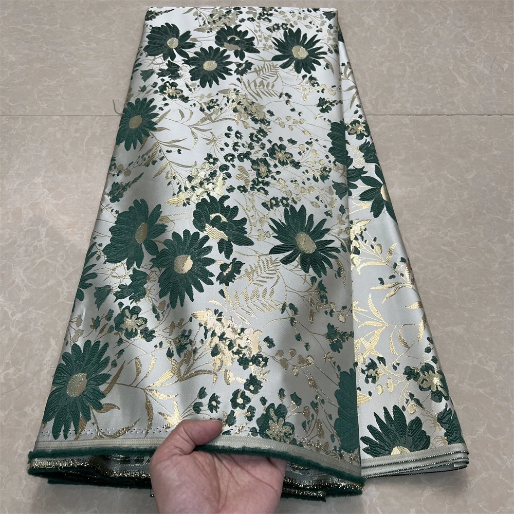 African Nigerian Tulle Lace Fabric, Organza Embroidery Guipure Party Gown Dress Brocade Jacquard Wedding,5Yard,High Quality,2024
