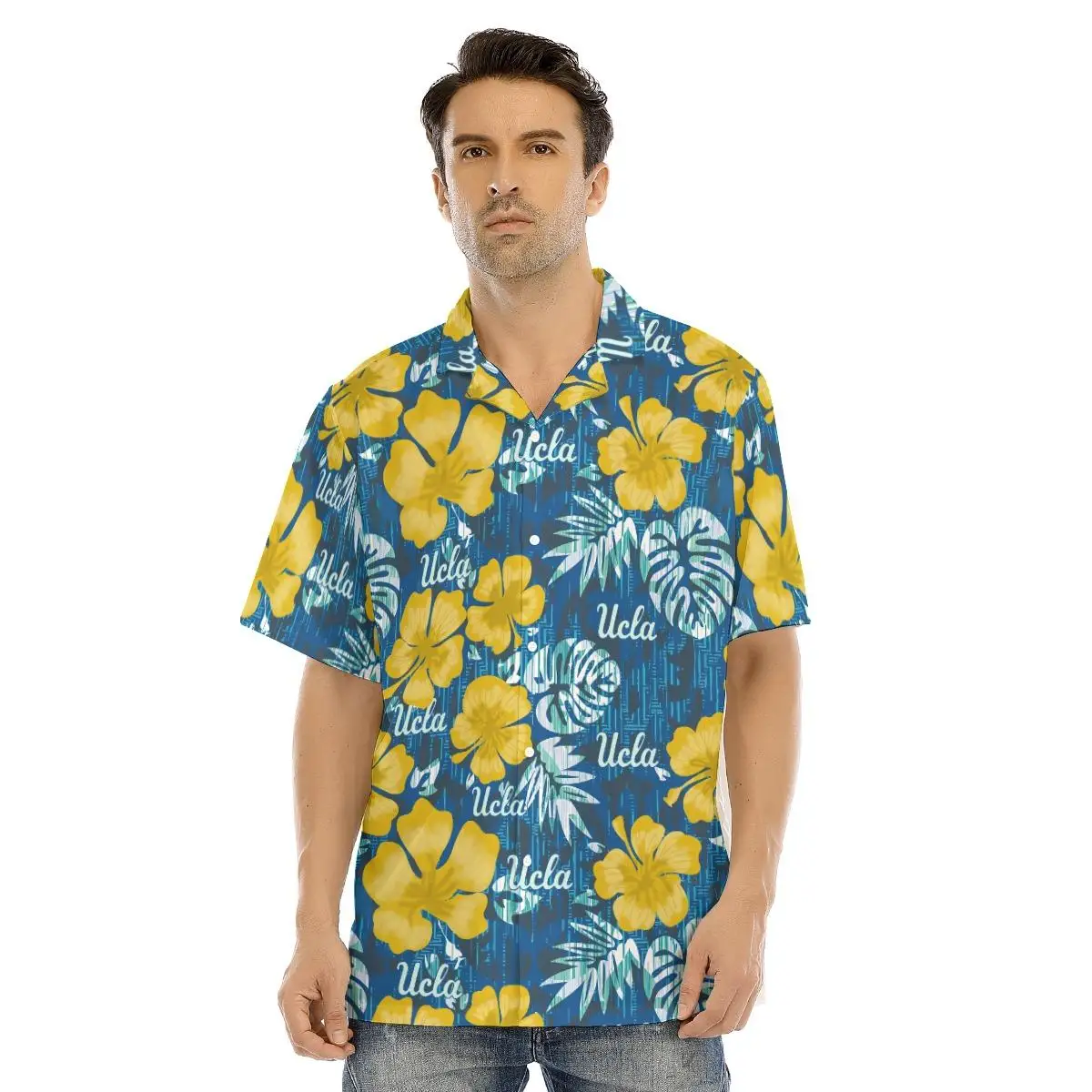 

New Hawaiian Shirts Cuban Collar Beach Style Yellow Flowers Pattern for Men Vintage 3D Print Oversize Tops for Men And Women