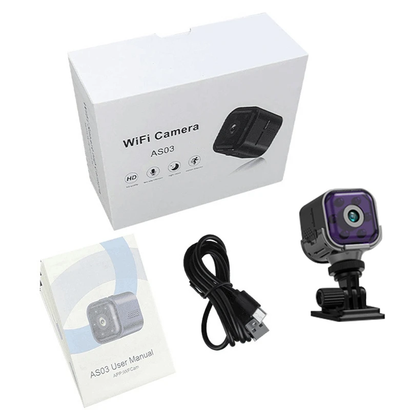 ABHU AS03 Мини-камера Умный дом Камера безопасности HD 1080P Беспроводное видеонаблюдение Встроенный аккумулятор 960 мАч Ночная камера