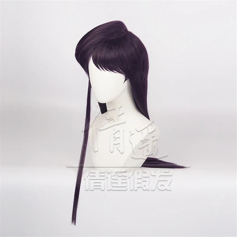 باروكة كوسبلاي كومي-سان وا-كوميوشو للنساء ، شعر اصطناعي أسود أرجواني ، مقاوم للحرارة