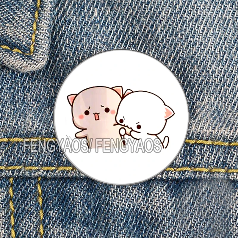 Stainless Steel Cute Panda and Bear Bubu Dudu Pin Lovely Cratoon Animal Brooches Shirt Lapel Bag Badge