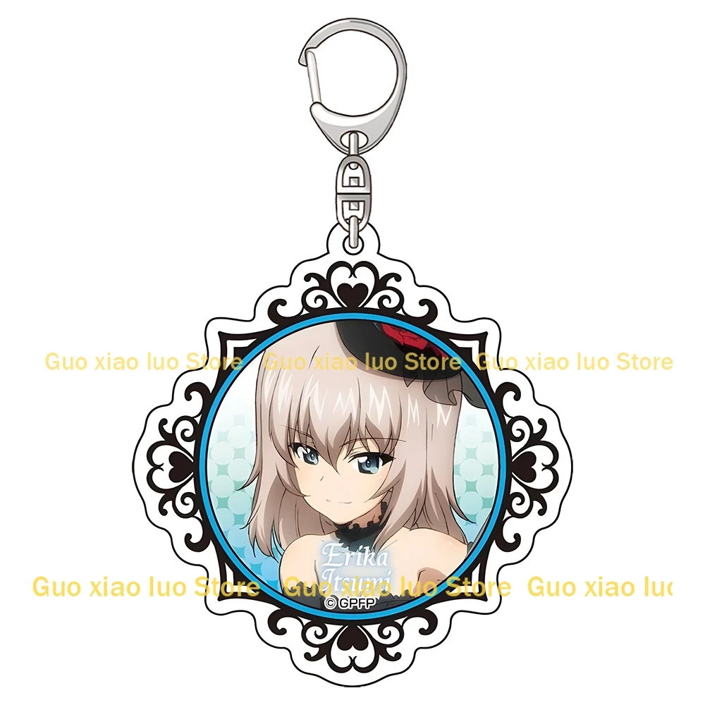 قوه شياو لوه أنيمي الطرفية مخزن الفتيات و بانزر داس نهائي كومي إريكا ماهو ميهو HD الشكل سلسلة مفاتيح مصنوعة من الأكريليك قلادة ديكور