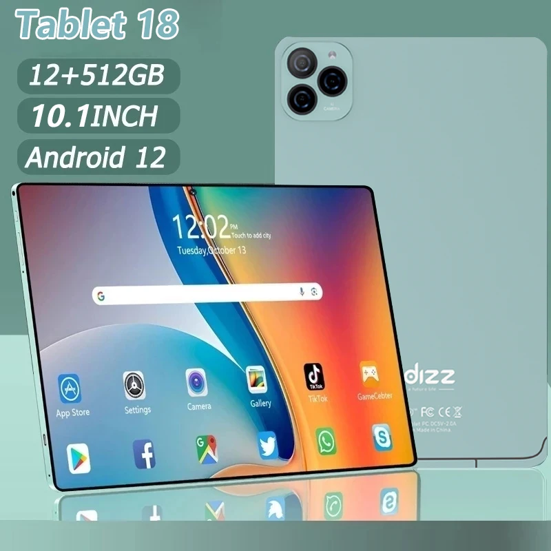 

Android 14 10.1inch Tablet PC with High Capacity 7000mAh Battery, 12GB RAM +128GB ROM, 512GB Expand, Octa-core, GMS Certified
