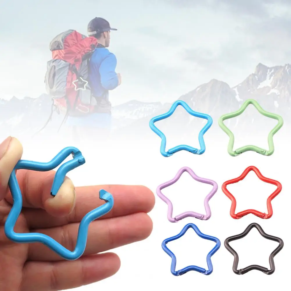 Colorful Carabiner Set Colorful Pentagram Star Carabiner Clips for Keychain Backpack Mountaineering 10 Pack Aluminum for Camping