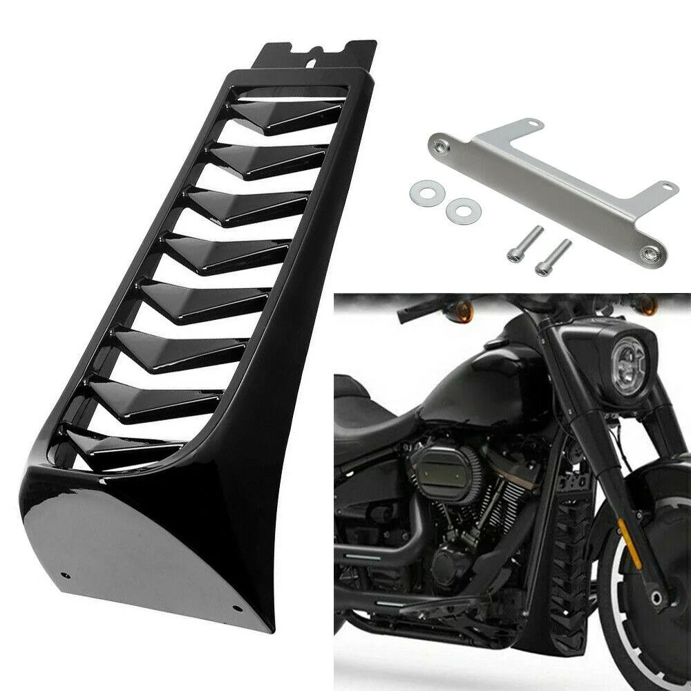 

Motorcycle Vivid Black Front Chin Fairing Spoiler Lower Radiator Cover For Harley Softail Street Bob Breakout Fat Bob 2018-2022