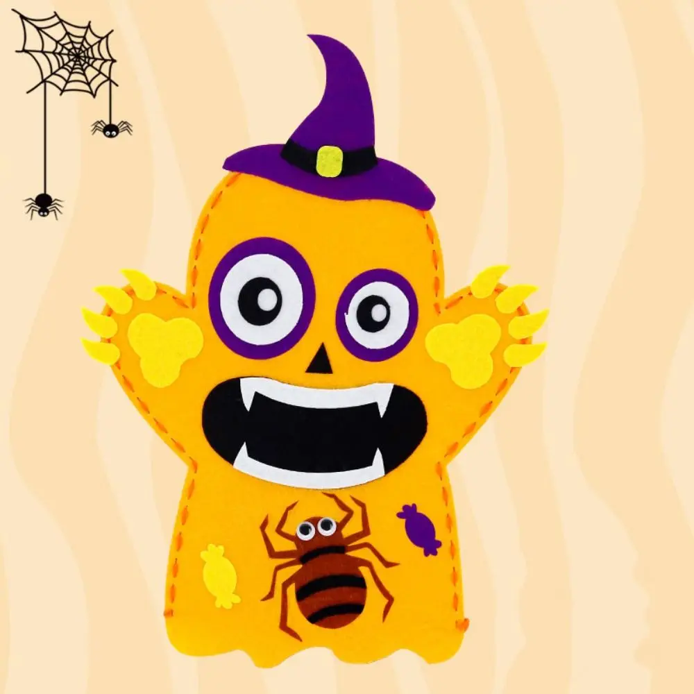 Bat DIY Hand Puppet Kits Human Skeleton Pumpkin Hand Puppet Toy Cartoon Fabric Halloween Puppet Halloween Decoration