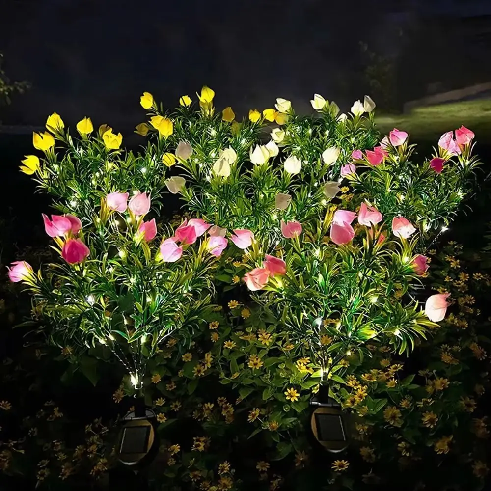 

Gardenia Flower Solar Artificial Flower Light 42LED Multi-Color Changing Waterproof Landscape Lamp Ground Mounted