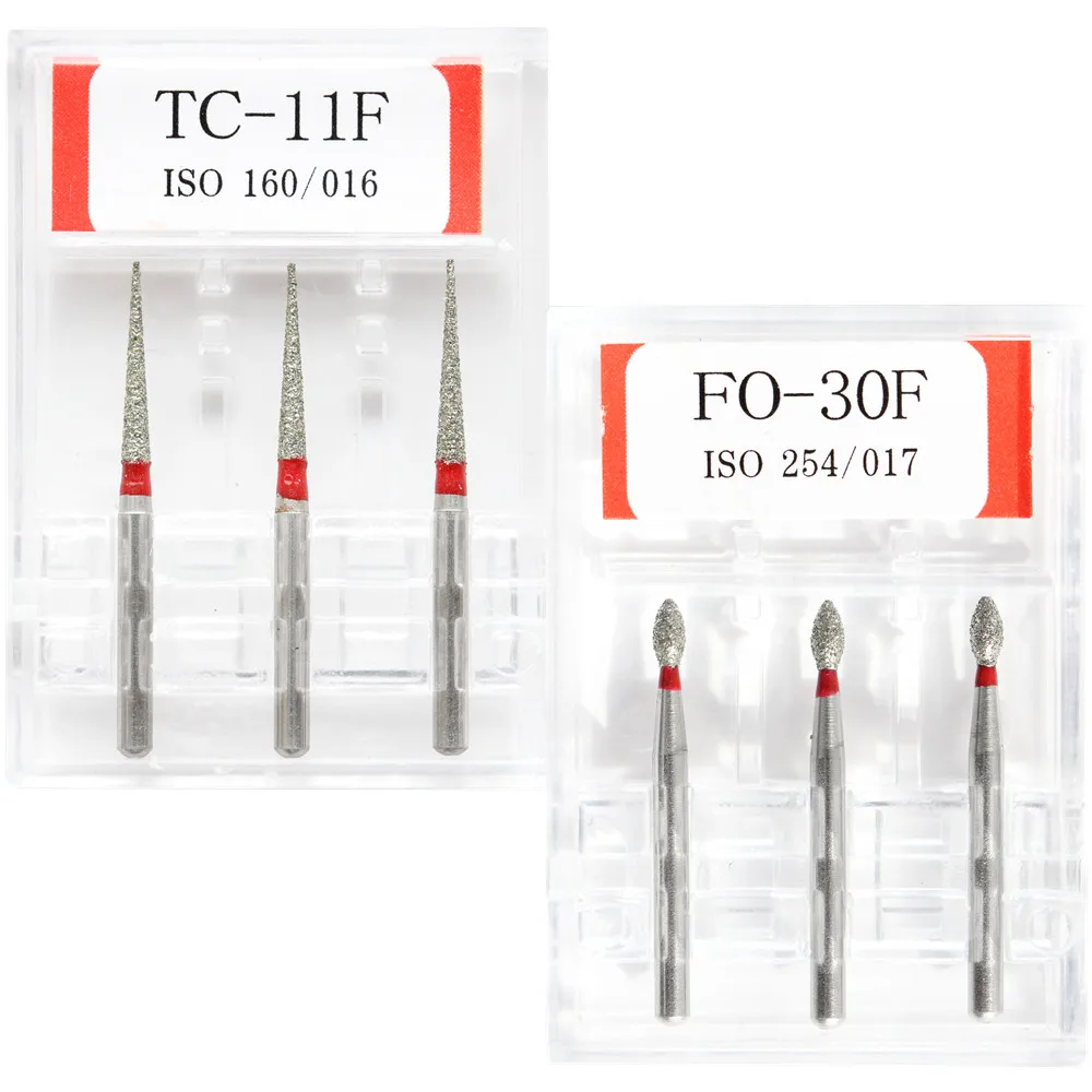 1 Pack Dental Diamond Burs Red Fine Polisher Drill FG 1.6mm High Speed Handpiece Polishing Dentistry Materials Carving tools