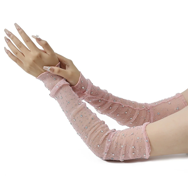 Nail photo tools sexy flash drill arm sleeves picture props elastic rhinestone gloves Manicure image shoot accessories