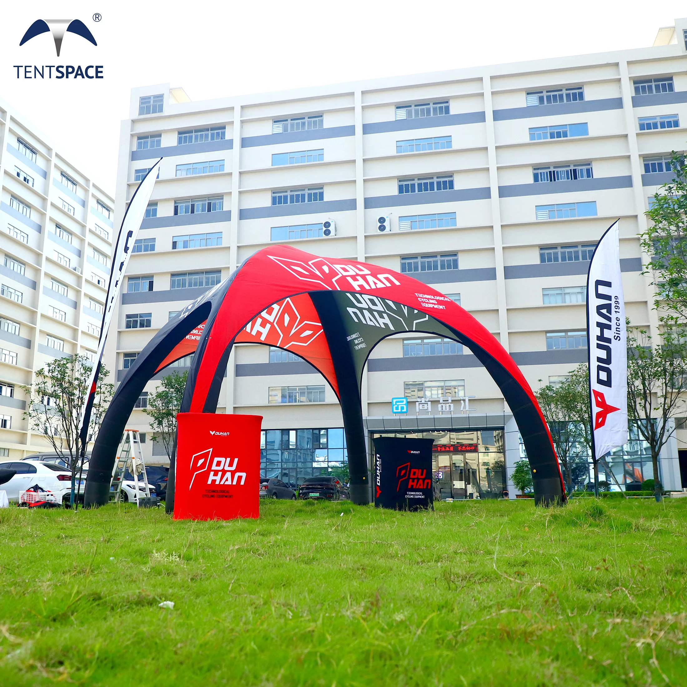 

High Performance Personalized Branding Inflatable Event Tent Sports Air Dome Outdoor Motor Car Show Spider Air Tent With Signs