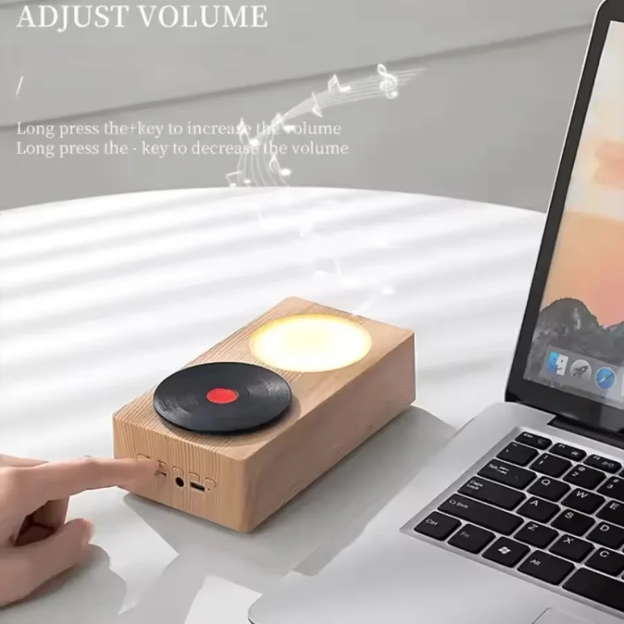 Desktop With Ambient Night Light Portable Caixa De Som Bluetooth Speaker LED Long-lasting 360 Degree Stereo Audio Record Player