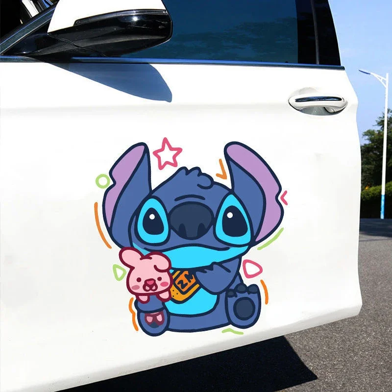 Cute Cartoon Stitch Electric Car Motorcycle Personality Scratch Shield Waterproof Car Window Decoration Sticker Wholesale