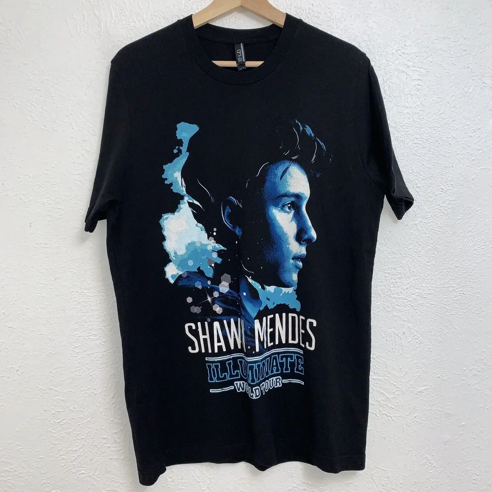 Shawn Mendez Illuminate World Tour Camiseta negra Doble cara Talla grande