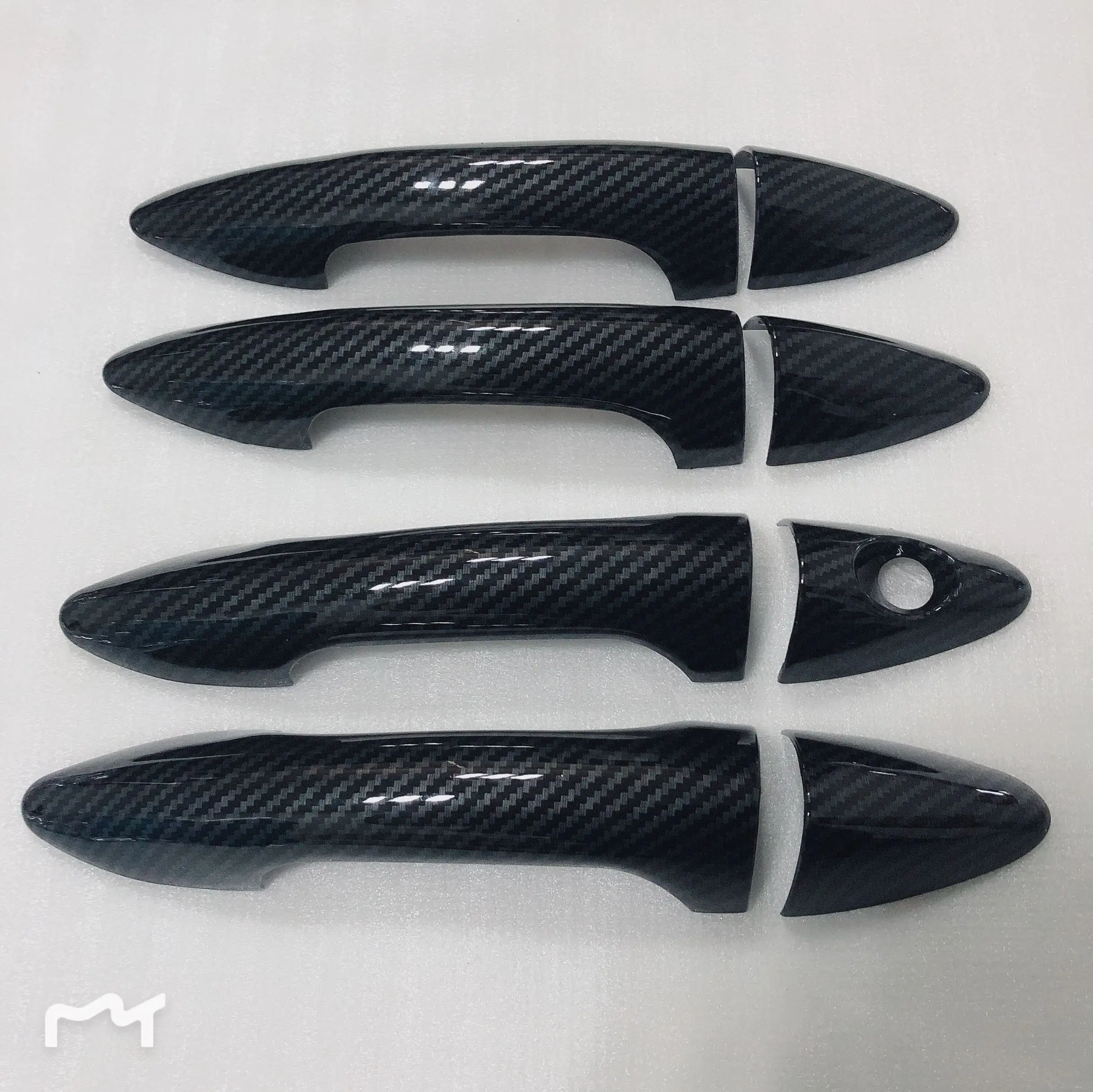 

Car 8pcs Set ABS Carbon Fiber Black Door Handle Cover For Hyundai VERNA/Solaris 4dr 2010-2016 Car Frame Sticker Styling