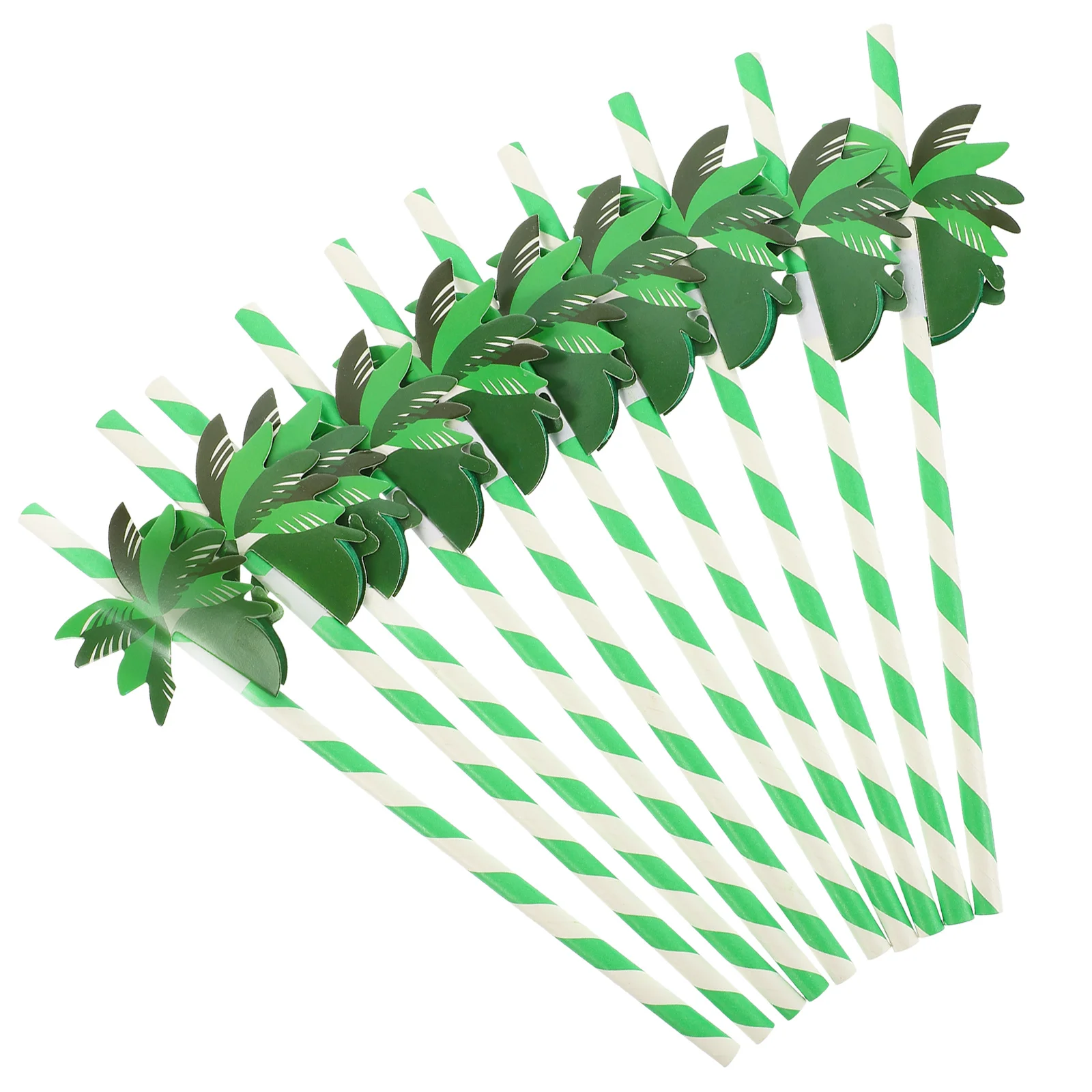 

50Pcs Coconut Tree Paper Straws Tropical Hawaiian Party Supplies Decorative Drinking Straws for Summer Beach Cocktail Parties