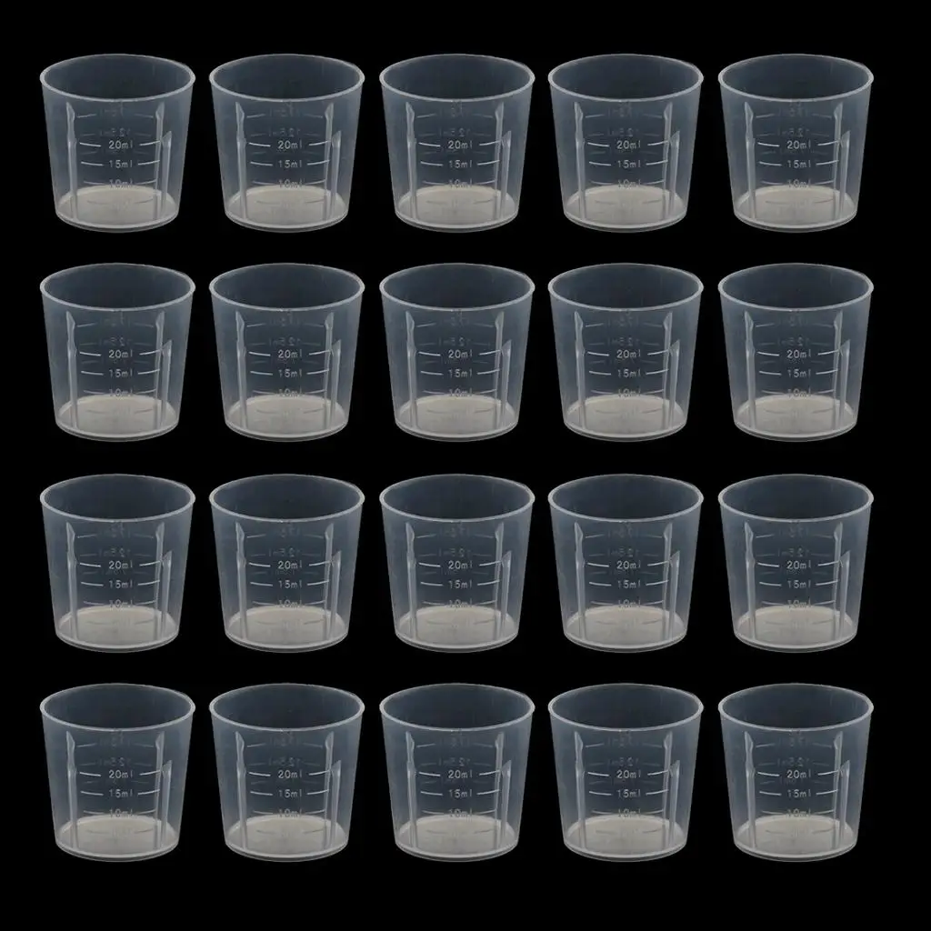 20pcs Reusable 20ML Measuring Cup Jug Graduated Surface Container Kitchen Tool
