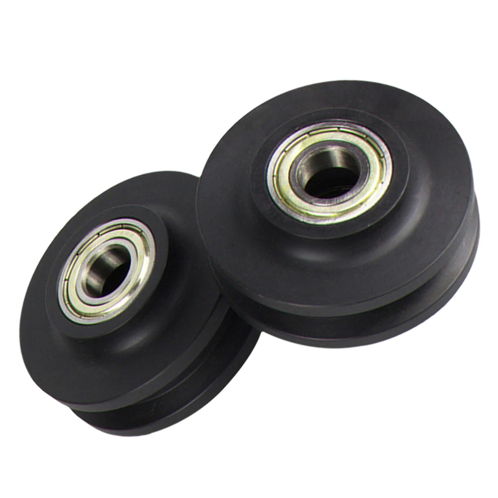 

2Pcs Heavy Duty Nylon Pulley Wheel with Bearing for Sliding Door Gate Track Furniture Replacement Parts Black Color