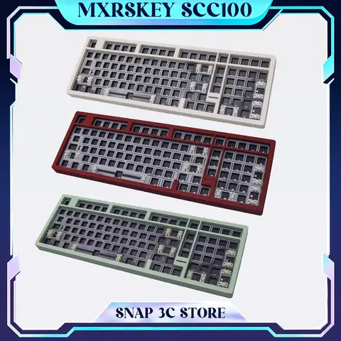 MXRSKEY SCC100 Full Aluminum Mechanical Keyboard Kit 100% Tri-mode Wireless Bluetooth Gasket CNC DIY Barebone Keyboard